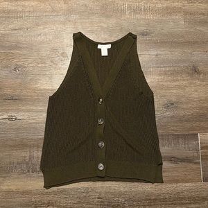 🌿 H&M Green Knit Tank Top Vest – Stylish Layering Piece
